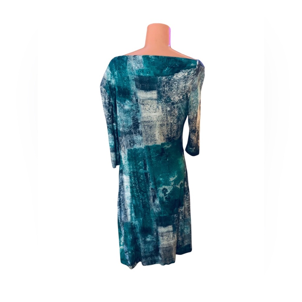 Piazza Sempione Blue Sheath Dress with Dolman Sleeves